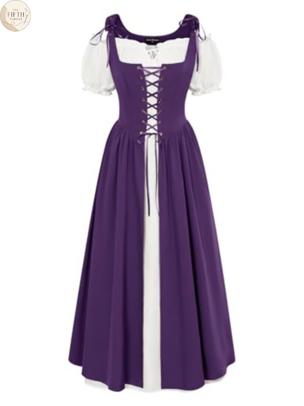 Renaissance Costume 2 Piece Dress Set Medieval Cosplay